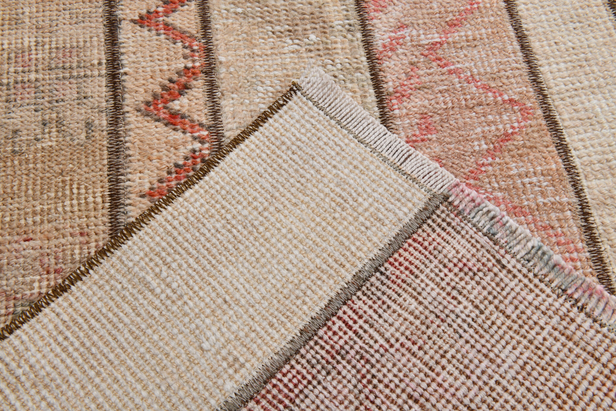 2x10 Narrow Brown Beige Turkish Runner Rug, 69x301Cm
