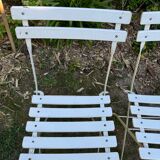 Set of 4 vintage folding chairs in metal and wood