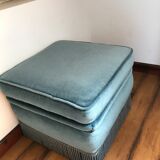 Blue velvet pouf