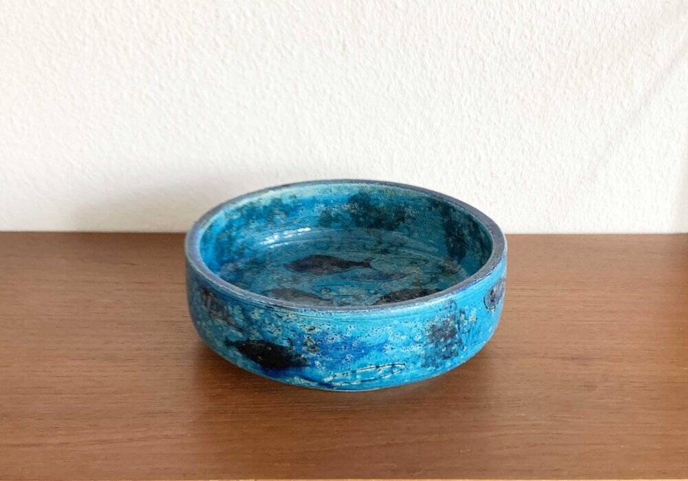 Fish pottery bowl by Aldo Londi for Bitossi, Italy, 1960s.