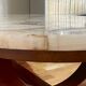 Coffee table in wood, marble and onyx.