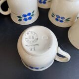Set of 5 Vintage "Honorine" Mugs - Moulin des Loups (Orchies)
