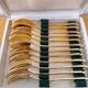Vintage gold dessert forks and spoons