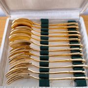 Vintage gold dessert forks and spoons