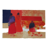 Lithograph by Bernard Cathelin, Mexican Market, 1965