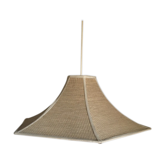 Suspension en paille tressée à six cotés