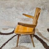Brutalist wooden chair 1960