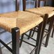 Tabouret de bar 4x vintage jonc brocante