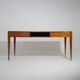 Walnut desk with brass details, 1950s