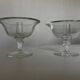 Pair of 19th century Medici glass candlesticks with button feet