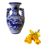 Small amphora vase in old hand-painted ceramic