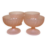 Set of 4 ice cream cups 1960 pink
