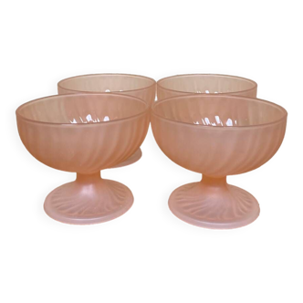 Set of 4 ice cream cups 1960 pink