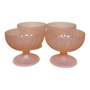 Set of 4 ice cream cups 1960 pink