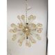 Sputnik Chandelier in Murano Glass with Gold Air Drops and Metal Frame
