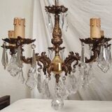 Bronze chandelier with crystal tassels