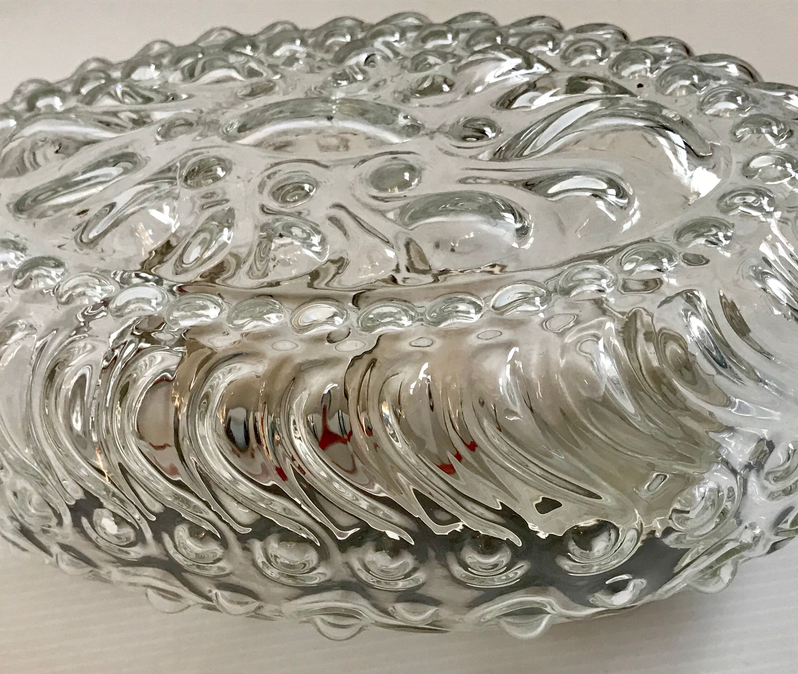 Ceiling light in cast glass circa 1950