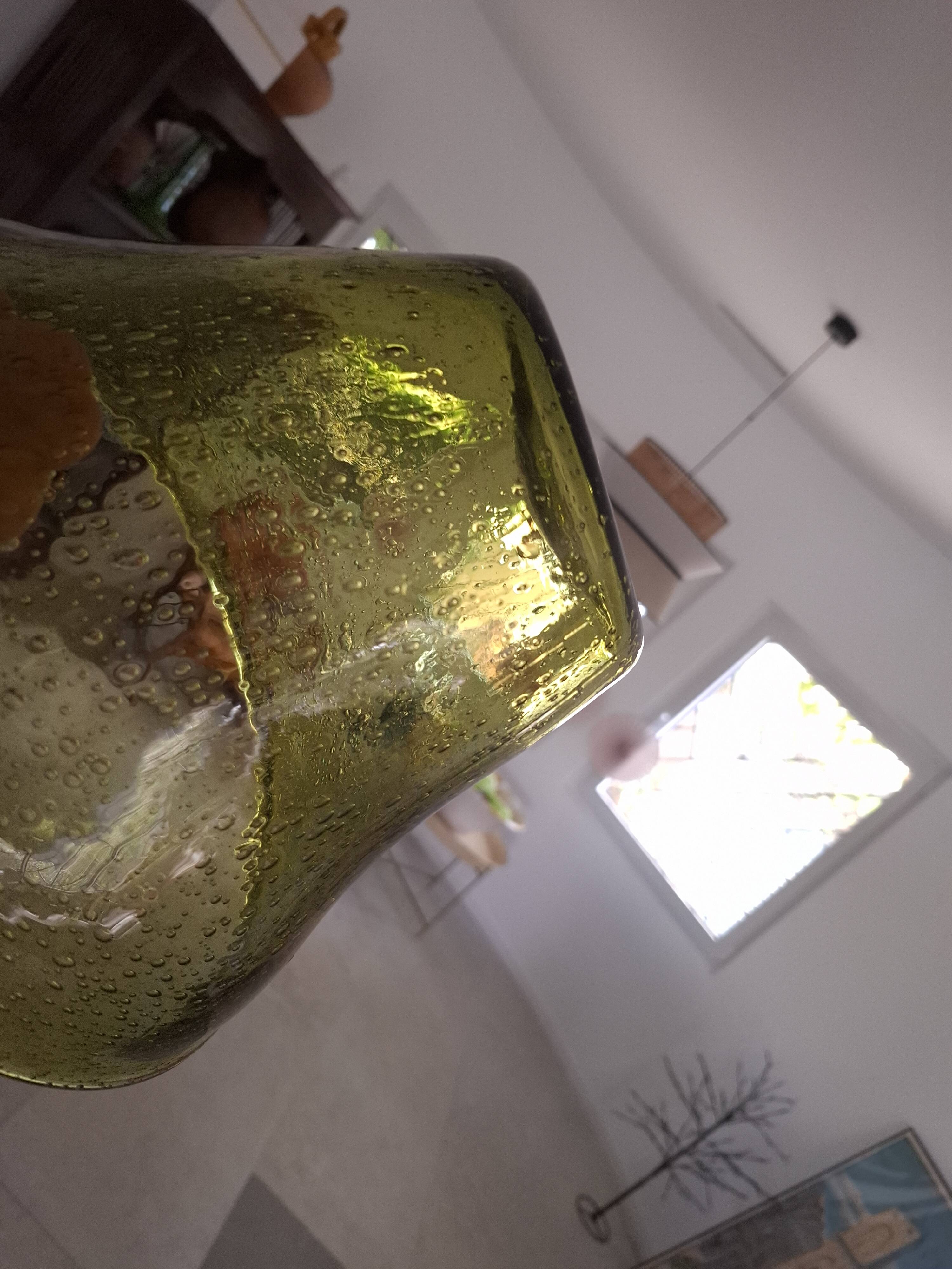 Large blown biot glass salad bowl