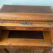 Cylindrical desk in cubic marquetry Louis XVI style late 19th, early 20th century