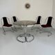 Set of 4 tubular chairs, Italian design, 70s vintage, Cantilever