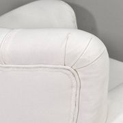 2 sets of Italian armchair with pouf in white fabric, Italy, 1940s