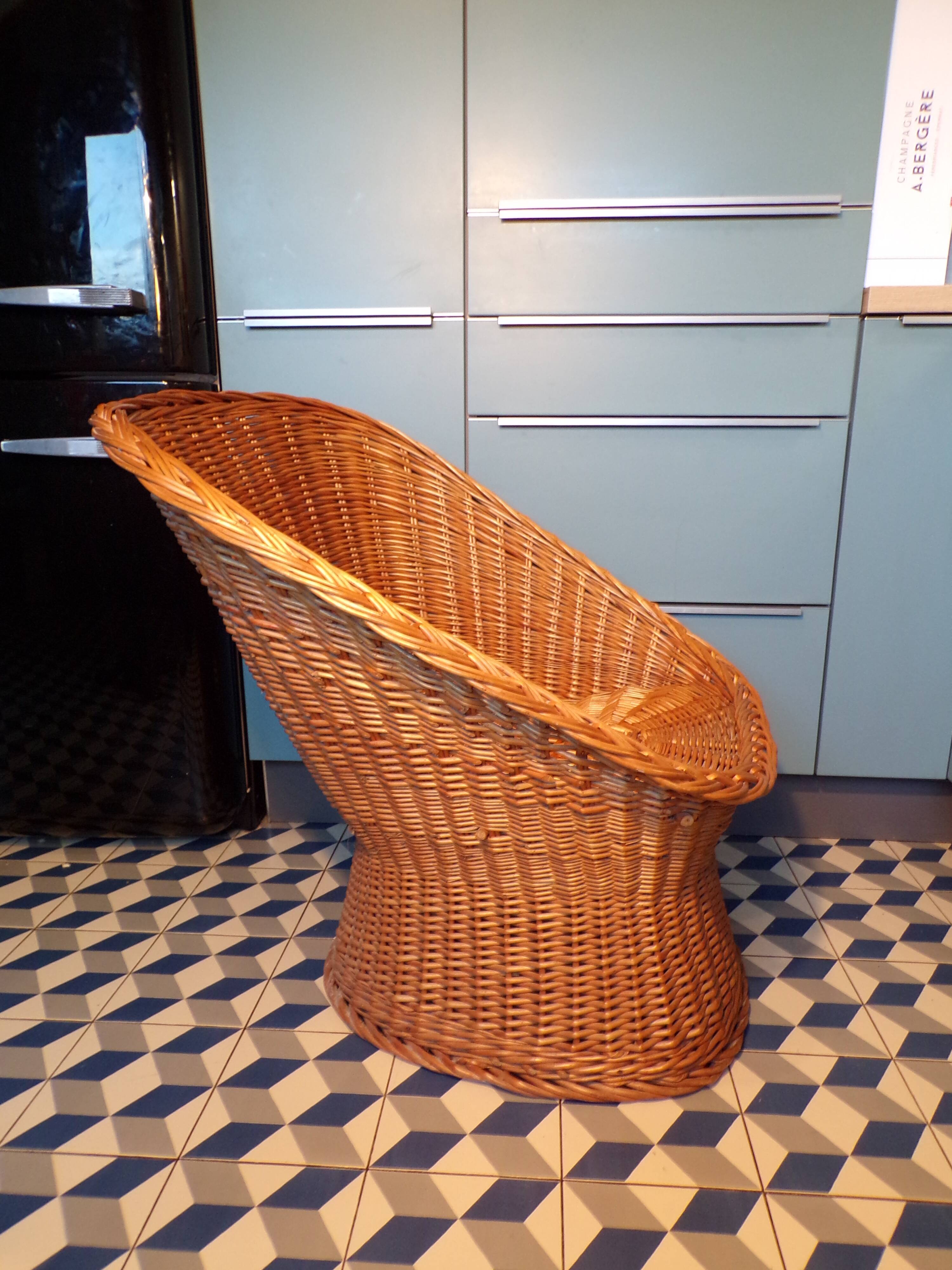 Vintage rattan armchair