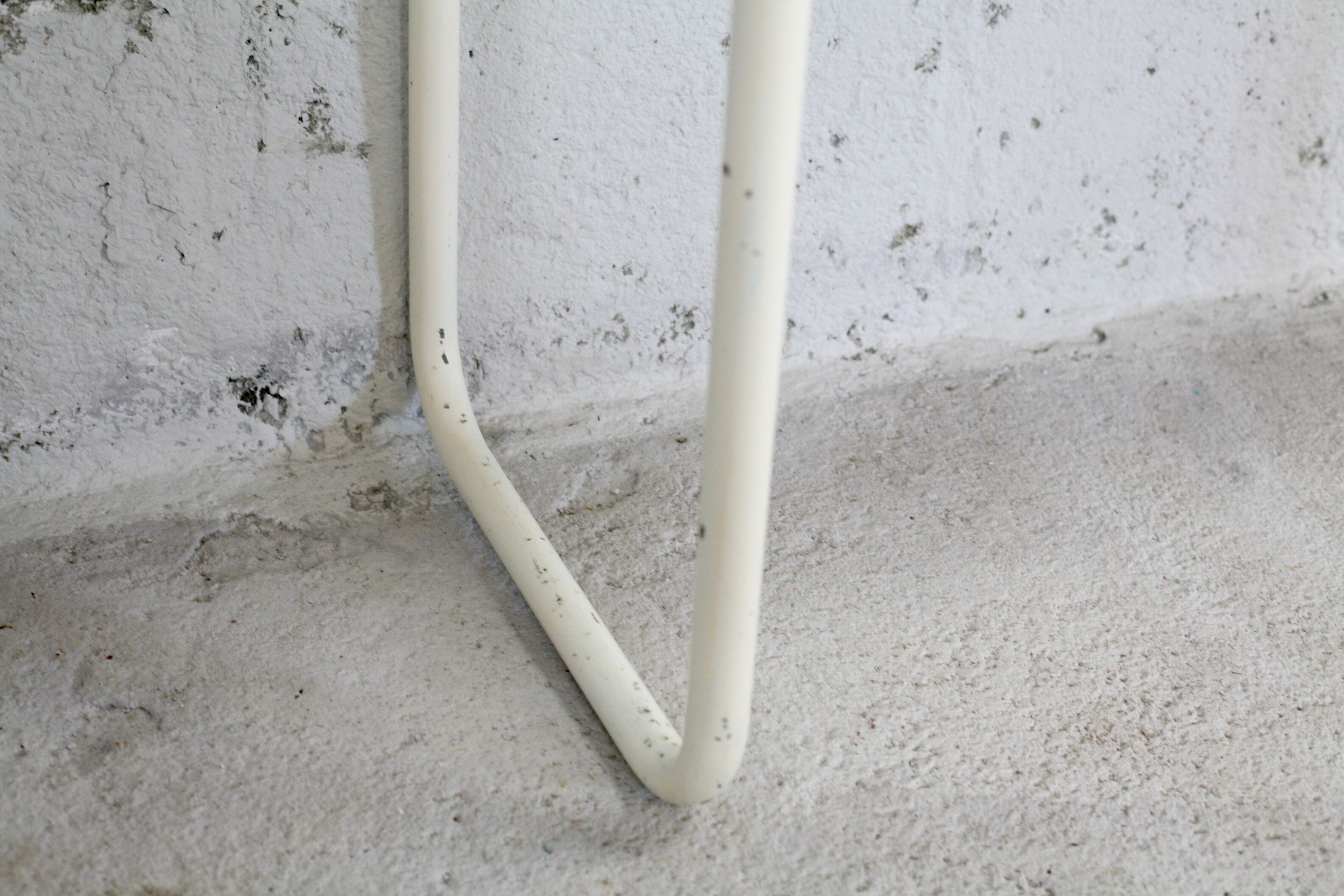 Tubular steel console, black glass tray, circa 1950