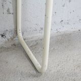 Tubular steel console, black glass tray, circa 1950