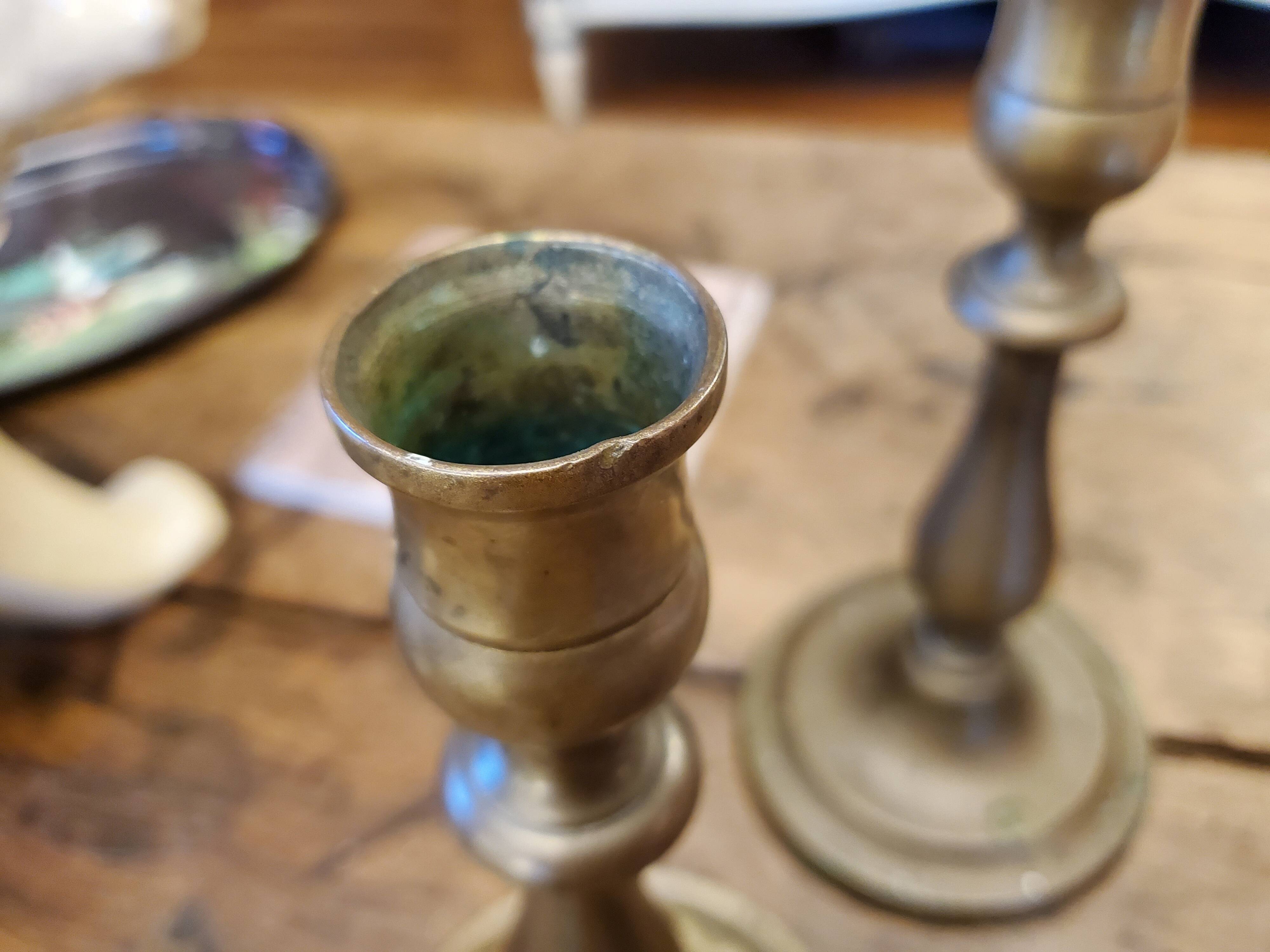 2 brass candle holders