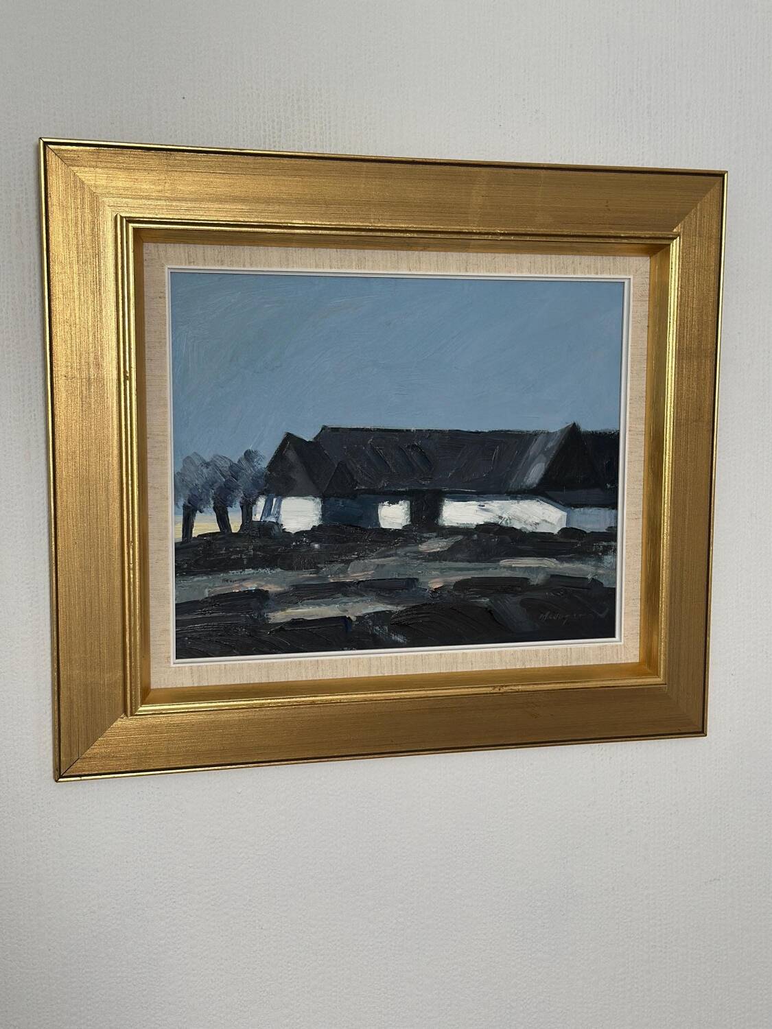 Swedish Oil on Canvas – “Farm Motif” by Bengt Hillgrund