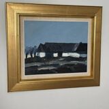 Swedish Oil on Canvas – “Farm Motif” by Bengt Hillgrund