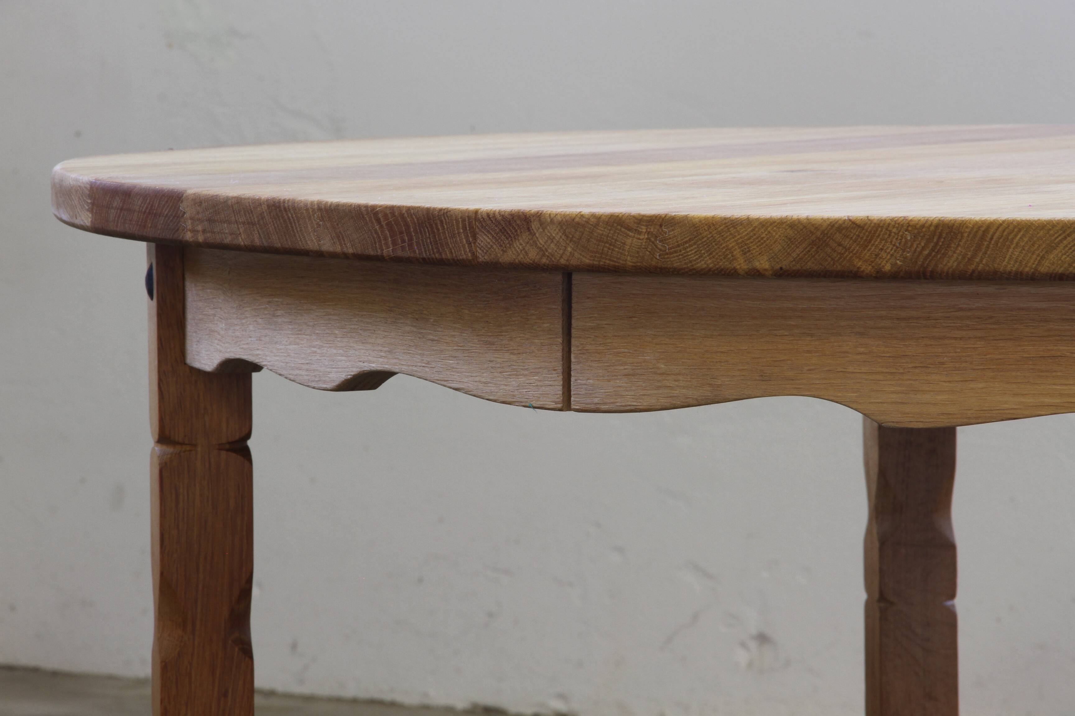 1960s vintage brutalist Danish extending oak dining table style Henning Kjærnulf