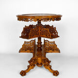 Japanese rotating library pedestal table by Gabriel Viardot, 1880