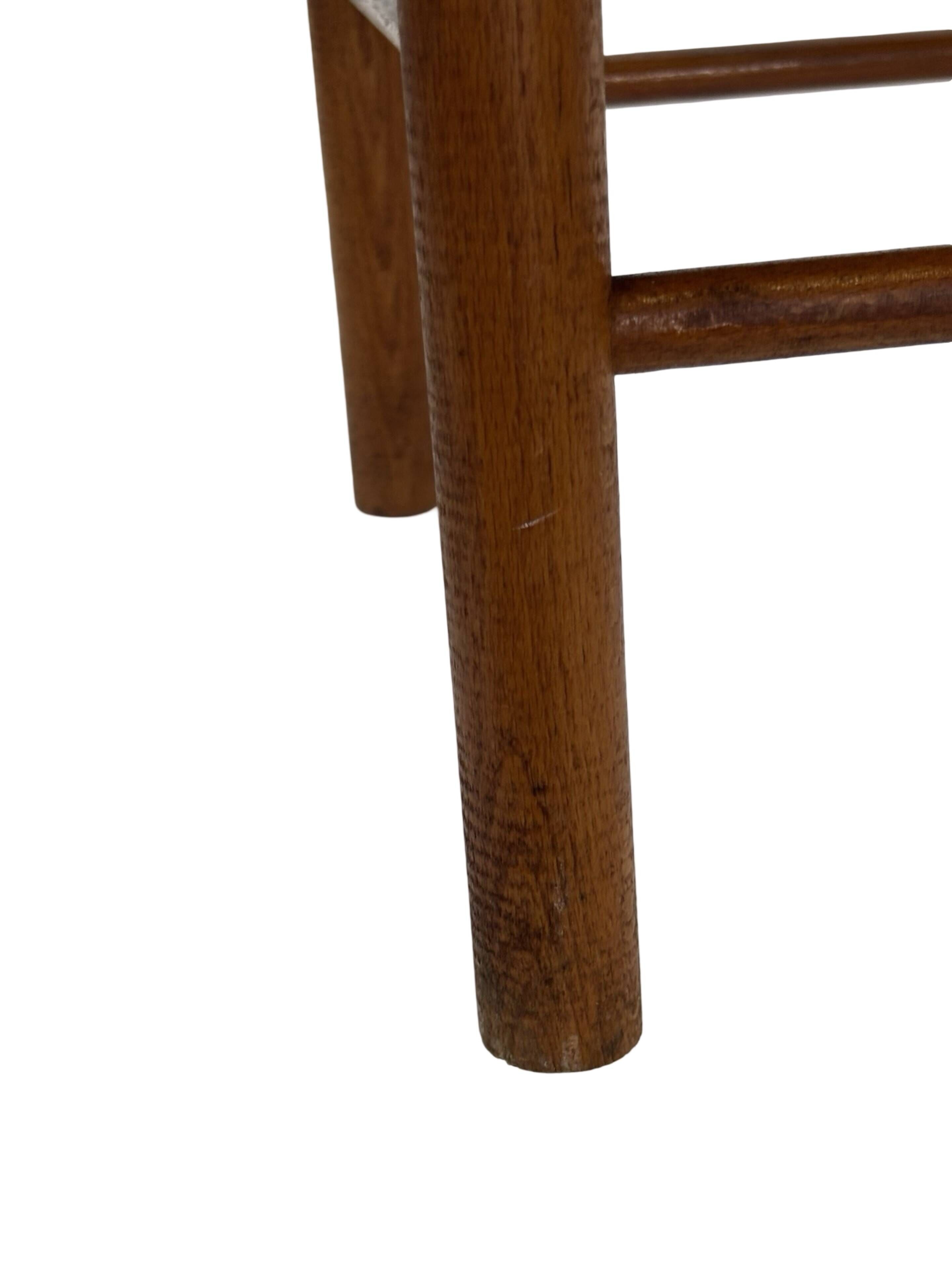 Vintage Stool Danish Papercord Rope Stool Mid Century