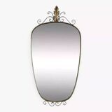 50s-60s freeform rearview mirror on brass frame