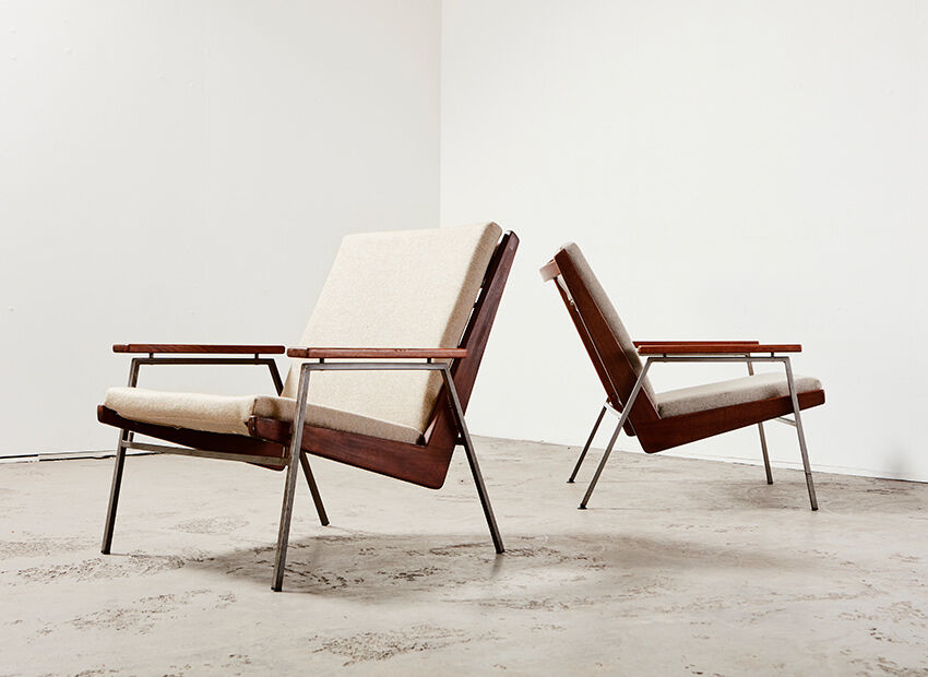 Rob Parry Pair of Lotus Lounge Chairs for Gelderland 1950s
