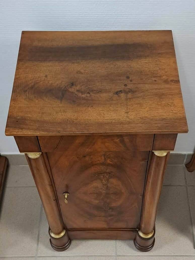 Empire-style bedside table in walnut