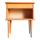 Nightstand in golden oak veneer. Around 1970.
