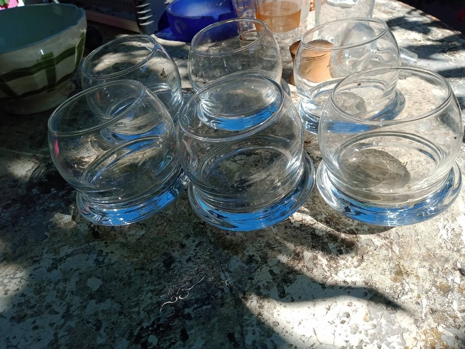 Lot de 6 verres pied bombé