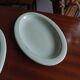Vegetable dish with 2 platters and 2 small dishes, Salins earthenware, pale green Opaceline