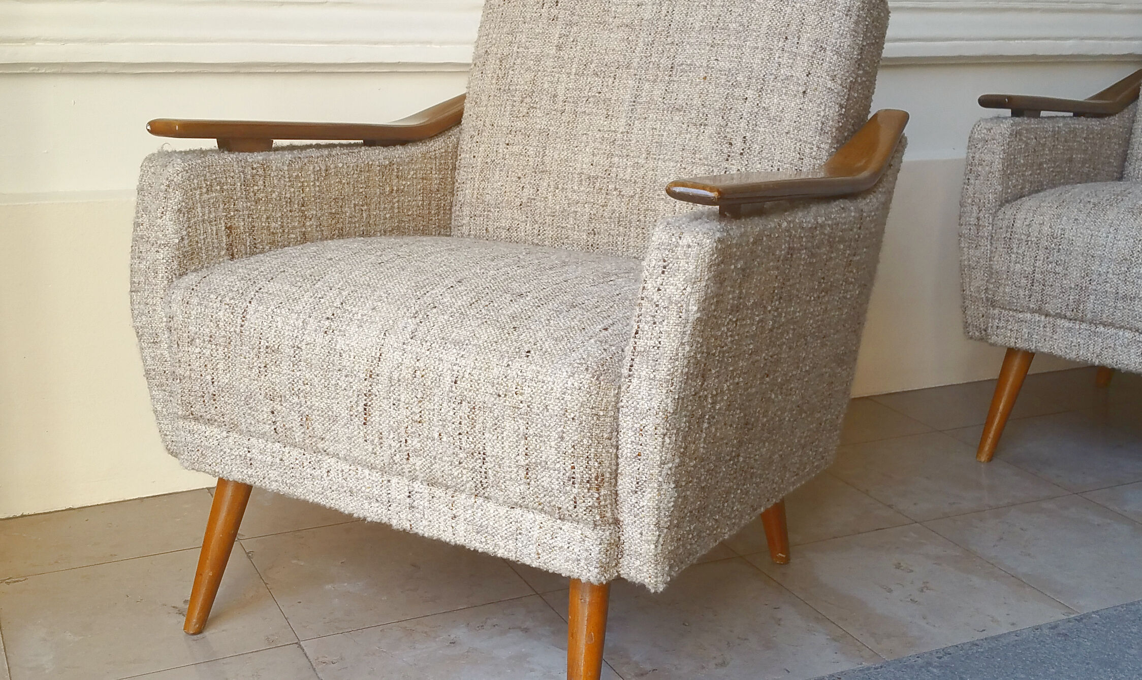 1/2 fauteuils club cubique années 50 60 vintage Originaux parfait etat