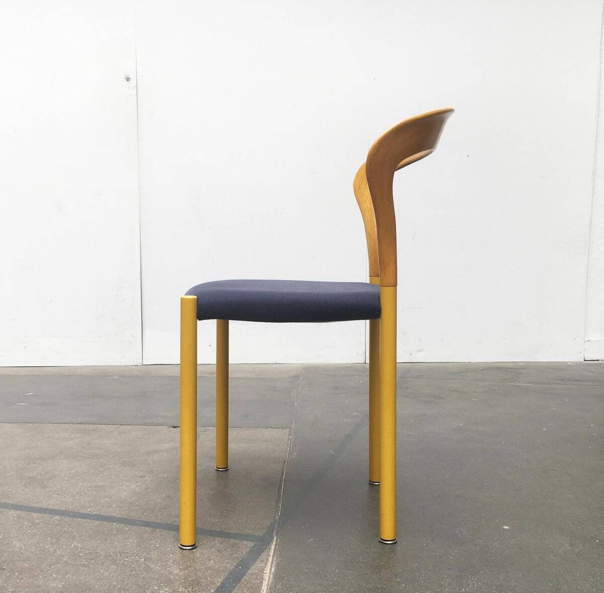 Stackable chairs and table German Lotus by Hartmut Lohmeyer for Kusch+Co, set of 3.