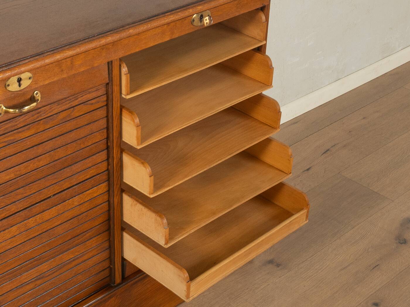 Unique Art Deco roll-top cabinet from the 1930s