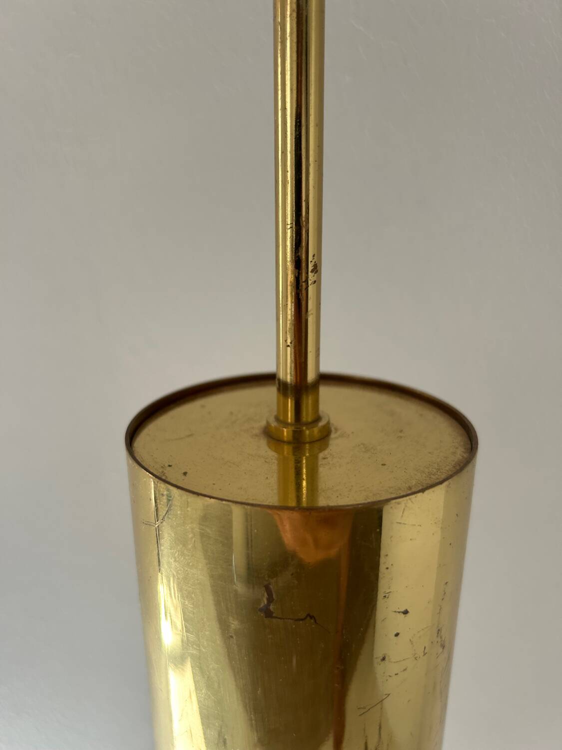 Vintage brass and opaline pendant light, Limburg, Germany 1960s