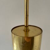 Vintage brass and opaline pendant light, Limburg, Germany 1960s