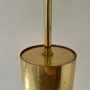 Vintage brass and opaline pendant light, Limburg, Germany 1960s