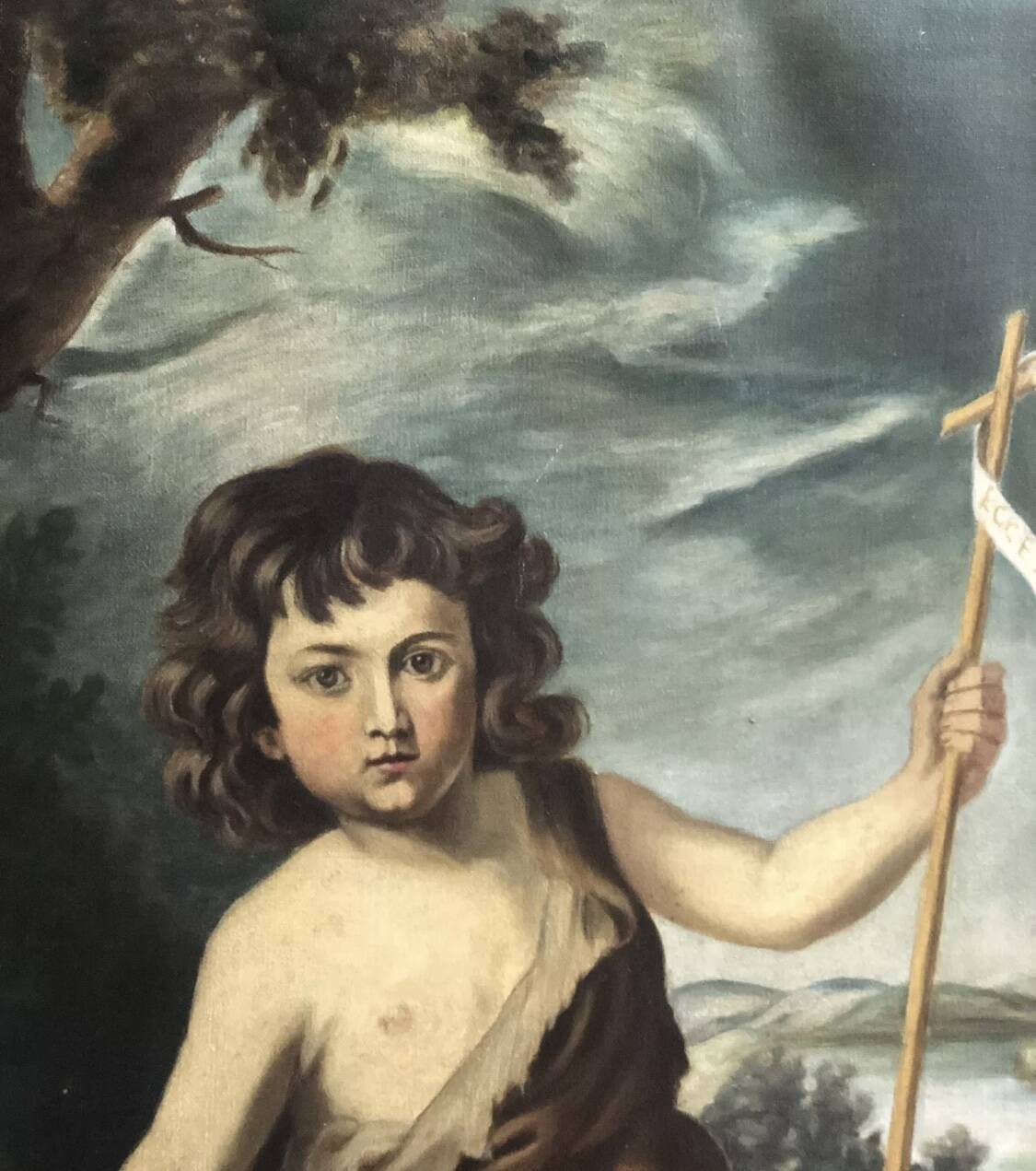 Painting Oil on canvas after Murillo Saint Jean Batiste early 20th century