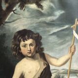 Painting Oil on canvas after Murillo Saint Jean Batiste early 20th century
