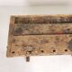 Wooden industrial workbench with vice, 194 cm long, 1930s.