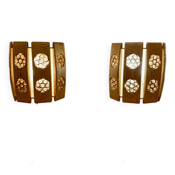 Paire d'appliques 1950 design scandinave.